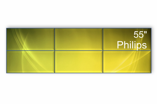 Изображение Видеостена 3x2 Philips 55" 55BDL3107X/02